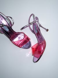 Image 5 of Prada Pink Metallic PVC Heels - EU 39