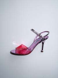 Image 2 of Prada Pink Metallic PVC Heels - EU 39