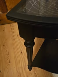 Image 4 of Beautiful Preserved Spider Web Glass topped corner Table