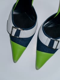 Image 2 of Escada Denim Pointy Toe Mules - EU 37.5