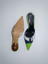 Image 5 of Escada Denim Pointy Toe Mules - EU 37.5