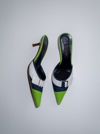 Image 3 of Escada Denim Pointy Toe Mules - EU 37.5