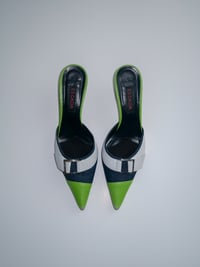 Image 1 of Escada Denim Pointy Toe Mules - EU 37.5