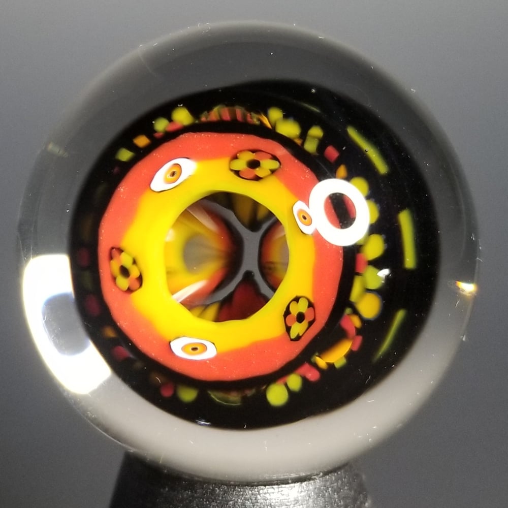 Image of 47mm Rasta Wormhole triple layer marble 