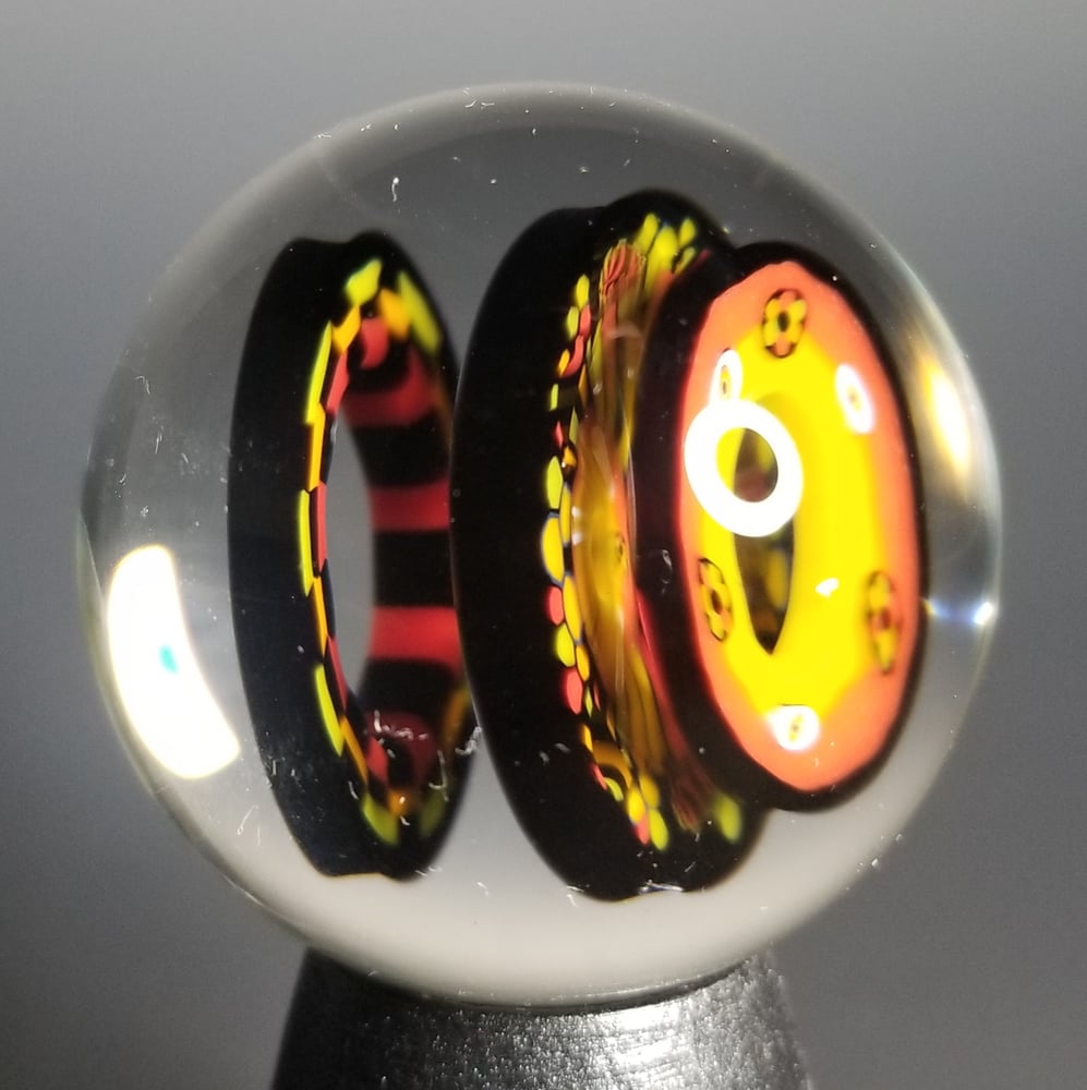 Image of 47mm Rasta Wormhole triple layer marble 