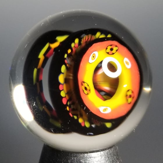 Image of 47mm Rasta Wormhole triple layer marble 