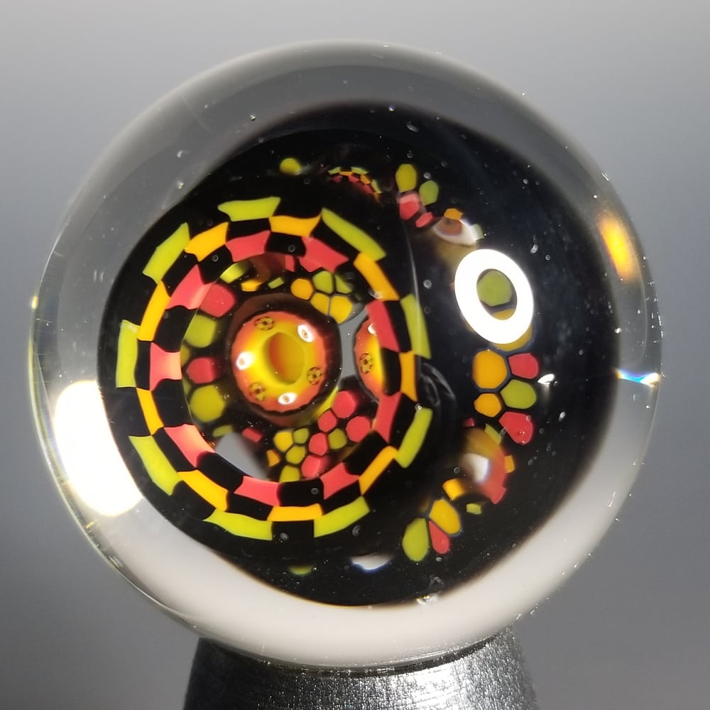 Image of 47mm Rasta Wormhole triple layer marble 