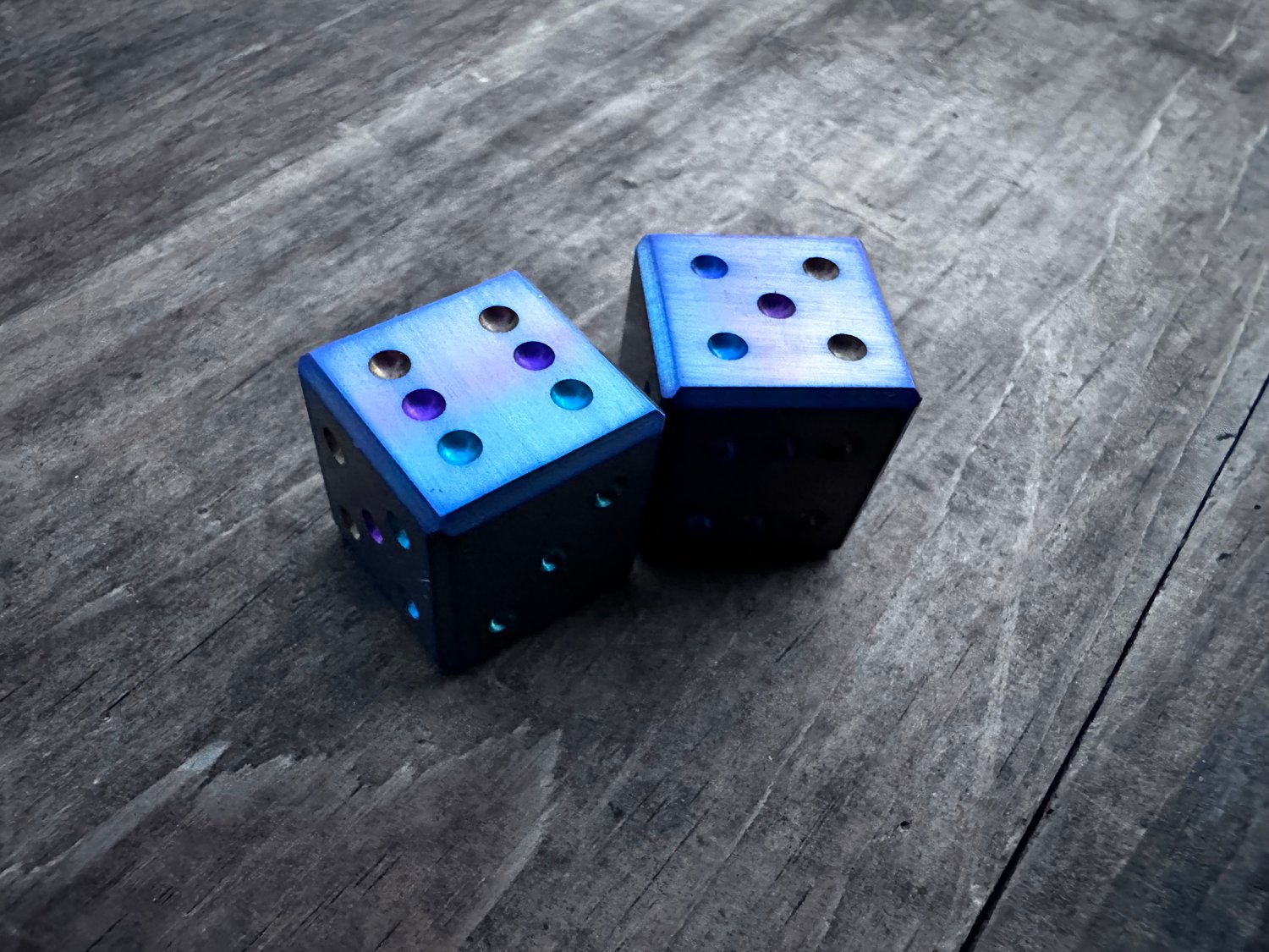 Image of Set of Anodized Titanium Dice