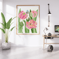 Image 3 of Parrot Tulips- Poster Print