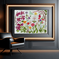 Image 2 of Garden Fireworks- Poster Print