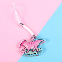 Image 2 of Awesome Skateboarding Dinosaur Phone Charm