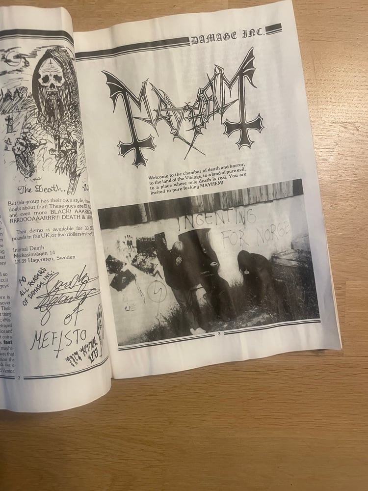 Image of Damage inc zine 1986 by Maniac