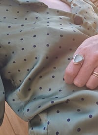 Image 5 of Pale Aqua blue teardrop Cornish Seaglass Ring - Adjustable size