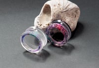 Image 2 of 25MM 1" Plugs - Epoxy Resin Plugs - PAIR - Clear Ring Design - Unique - One of a kind 