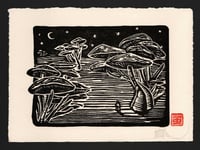 Image 2 of GIANT MUSHROOM FOREST (Black & White Miniprint)