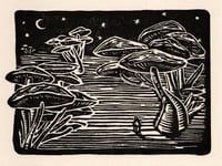 Image 1 of GIANT MUSHROOM FOREST (Black & White Miniprint)