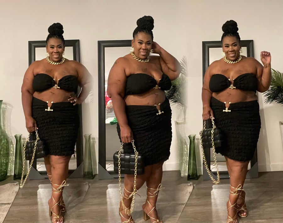 Image of 2PACK PLUS SIZE BUBBLE ME 2-PIECE SKIRT SET-BLACK-19