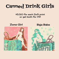 Image 3 of Canned Drink Girl Prints