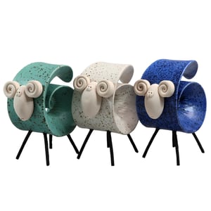 Image of Ram Ceramic Statue in Matte Colours