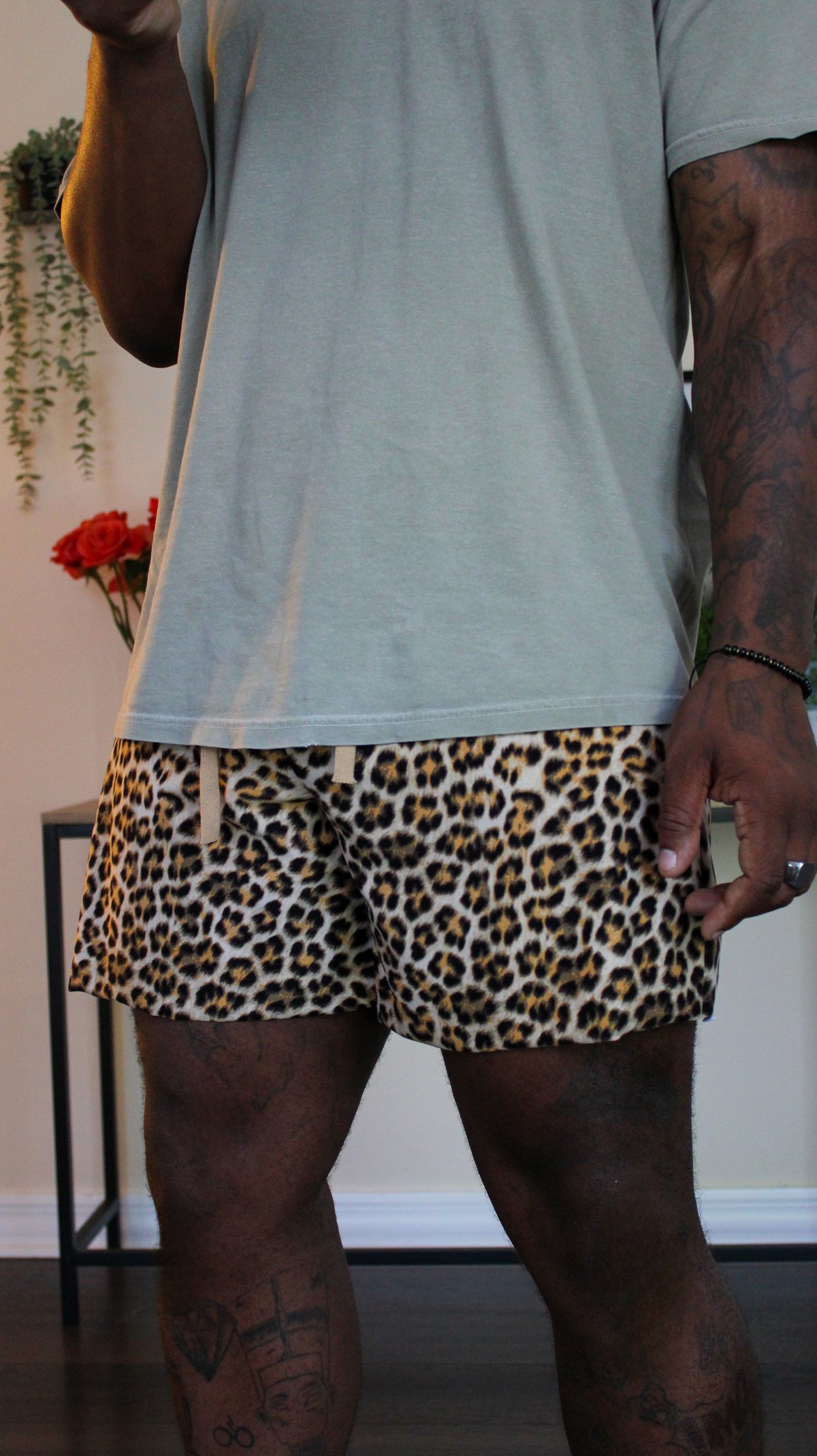 Image of Everyday Cheetah print knit shorts (Premium)