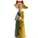 Quirky Dog Lady in Dress 