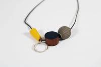 Image 2 of Shape and Form Necklace - Mustard and Elephant