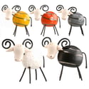 Handmade Ceramic Large Ram Figurine with Iron Horns and Legs | 5 Colours