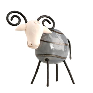 Image of Large Ram Figurine with Iron Horns and Legs in 4 Colours
