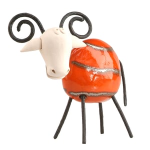 Image of Large Ram Figurine with Iron Horns and Legs in 4 Colours