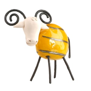 Image of Large Ram Figurine with Iron Horns and Legs in 4 Colours