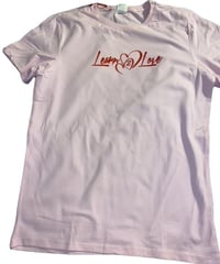 White & Red Script T 