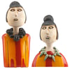 Handmade Ceramic Large Lady Deco Bust in Orange & Yellow | 2 Variations