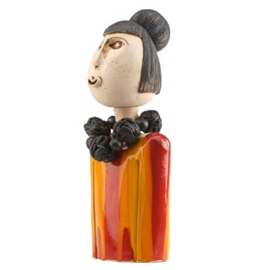 Image of Large Lady Deco Bust in Orange & Yellow | 2 Variations
