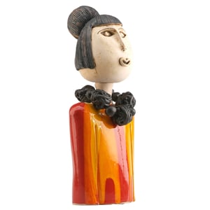 Image of Large Lady Deco Bust in Orange & Yellow | 2 Variations