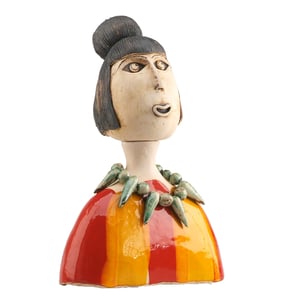Image of Large Lady Deco Bust in Orange & Yellow | 2 Variations