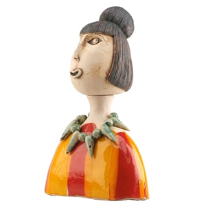 Image of Large Lady Deco Bust in Orange & Yellow | 2 Variations