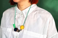 Image 2 of Shape and Form Necklace - Mustard and Pistachio 