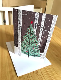 Image 2 of Christmas tree in the snow card