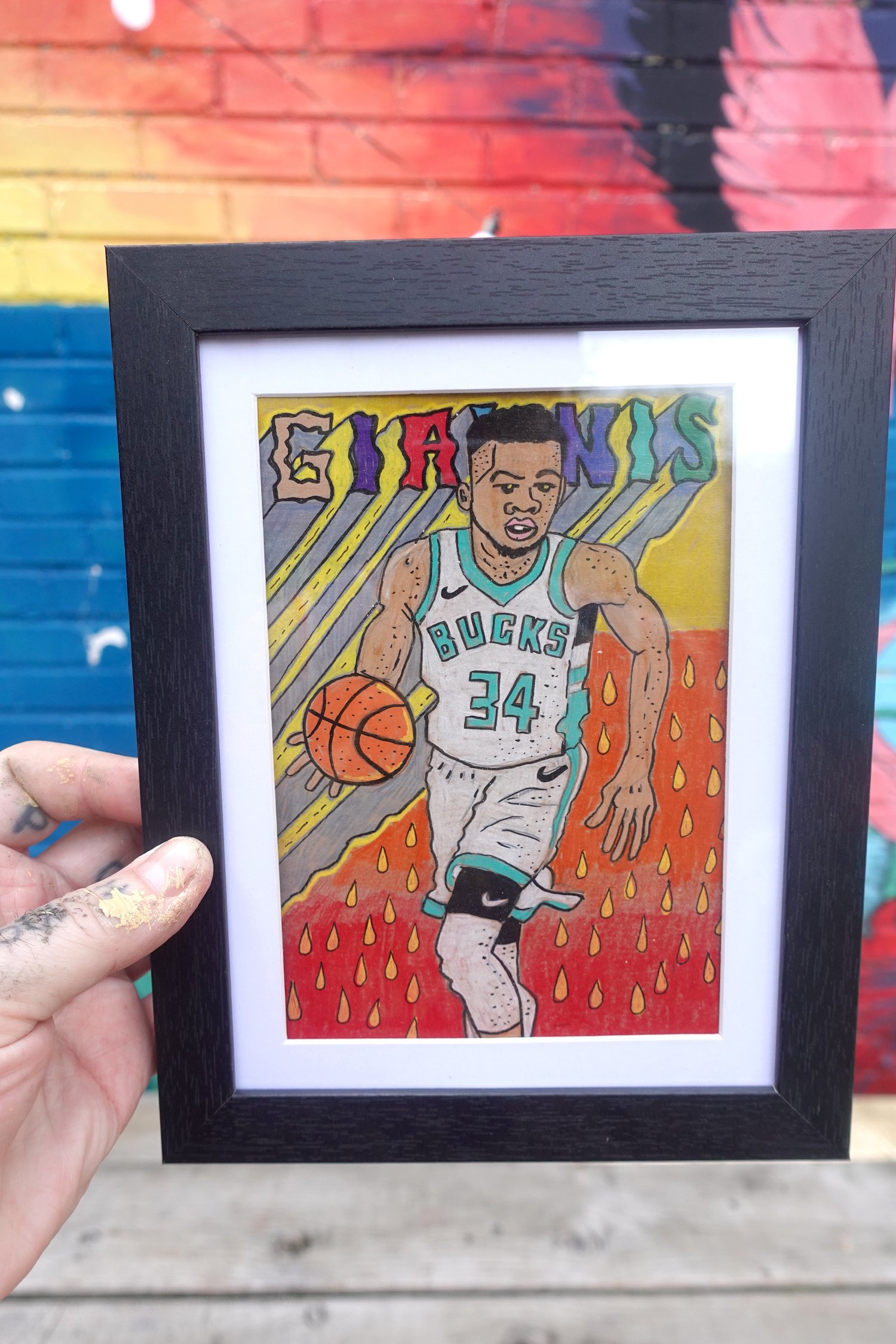 Image of " Giannis " artwork original 5 x 7''