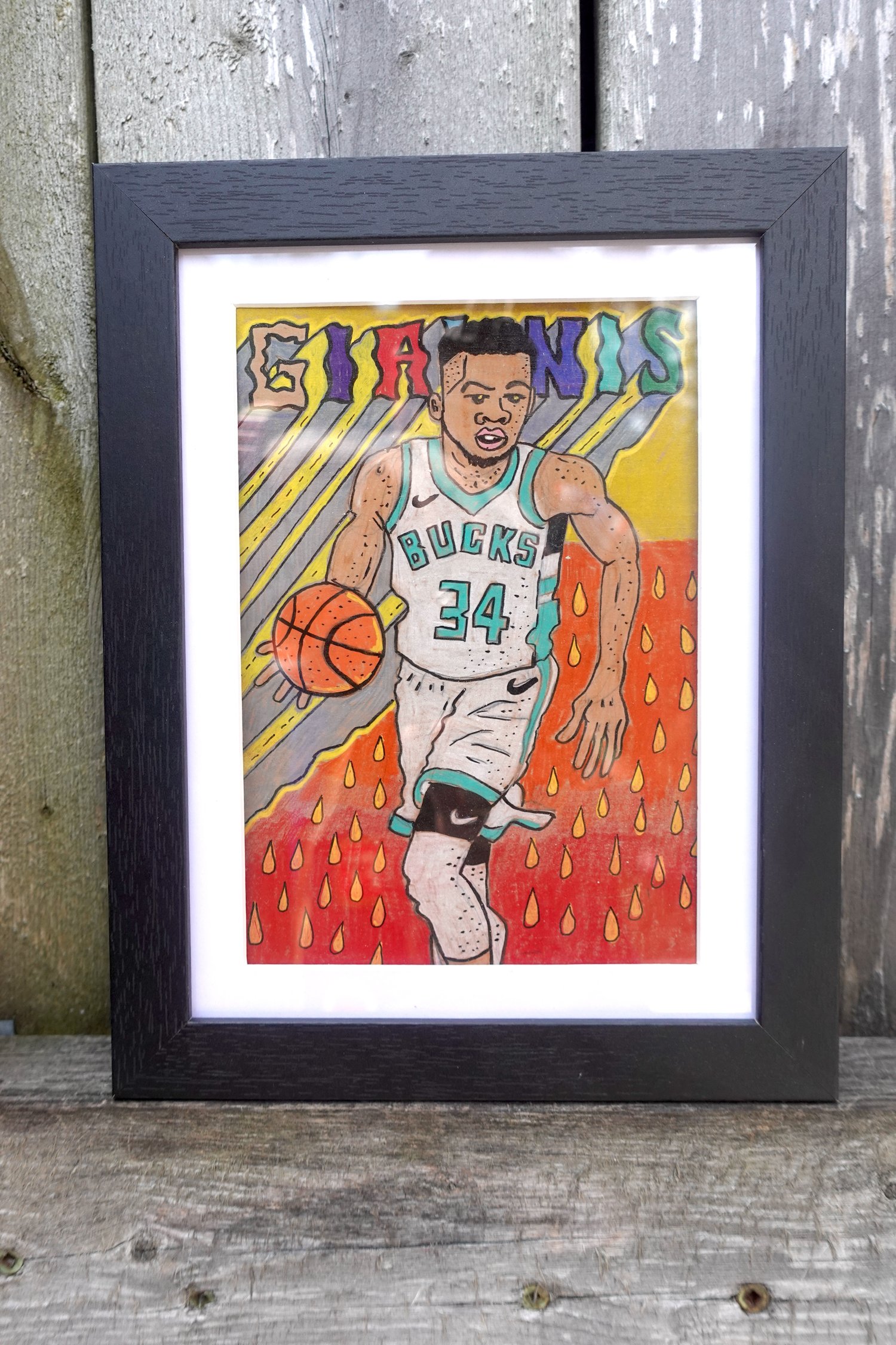 Image de " Giannis " artwork original 5 x 7''