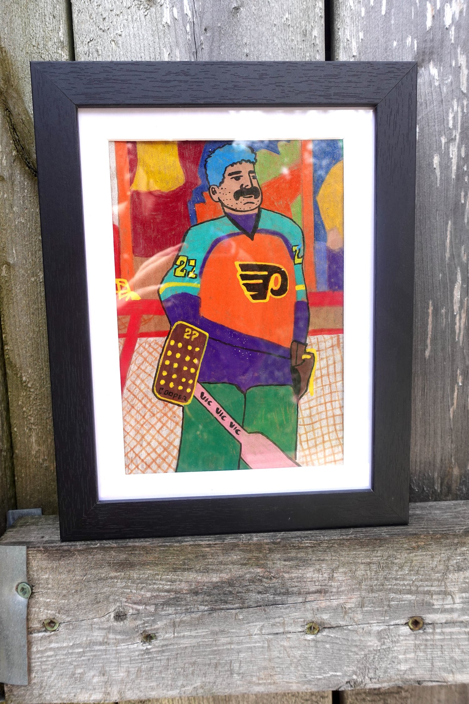 Image of " Hextall Rookie Card " original artwork 5 x7''