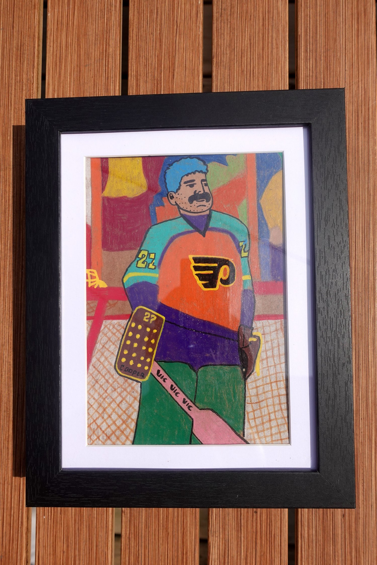 Image of " Hextall Rookie Card " original artwork 5 x7''