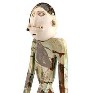 Image of Handmade Ceramic Contemporary Exotic Man with Moustache