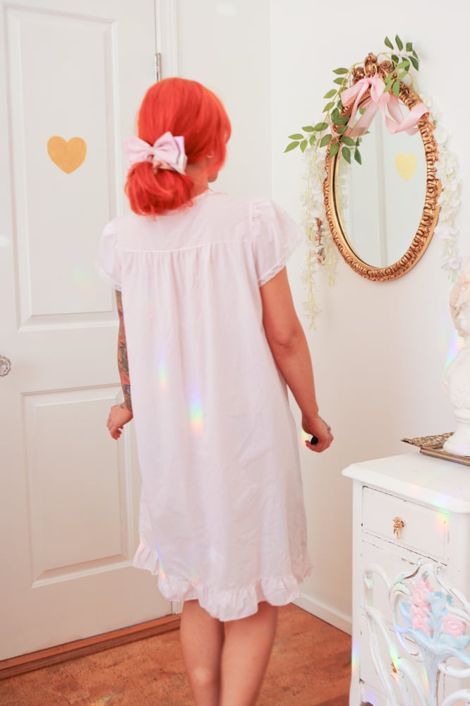 Image of Vintage 1980s Katz Pastel Pink Princess Nightgown (Medium)