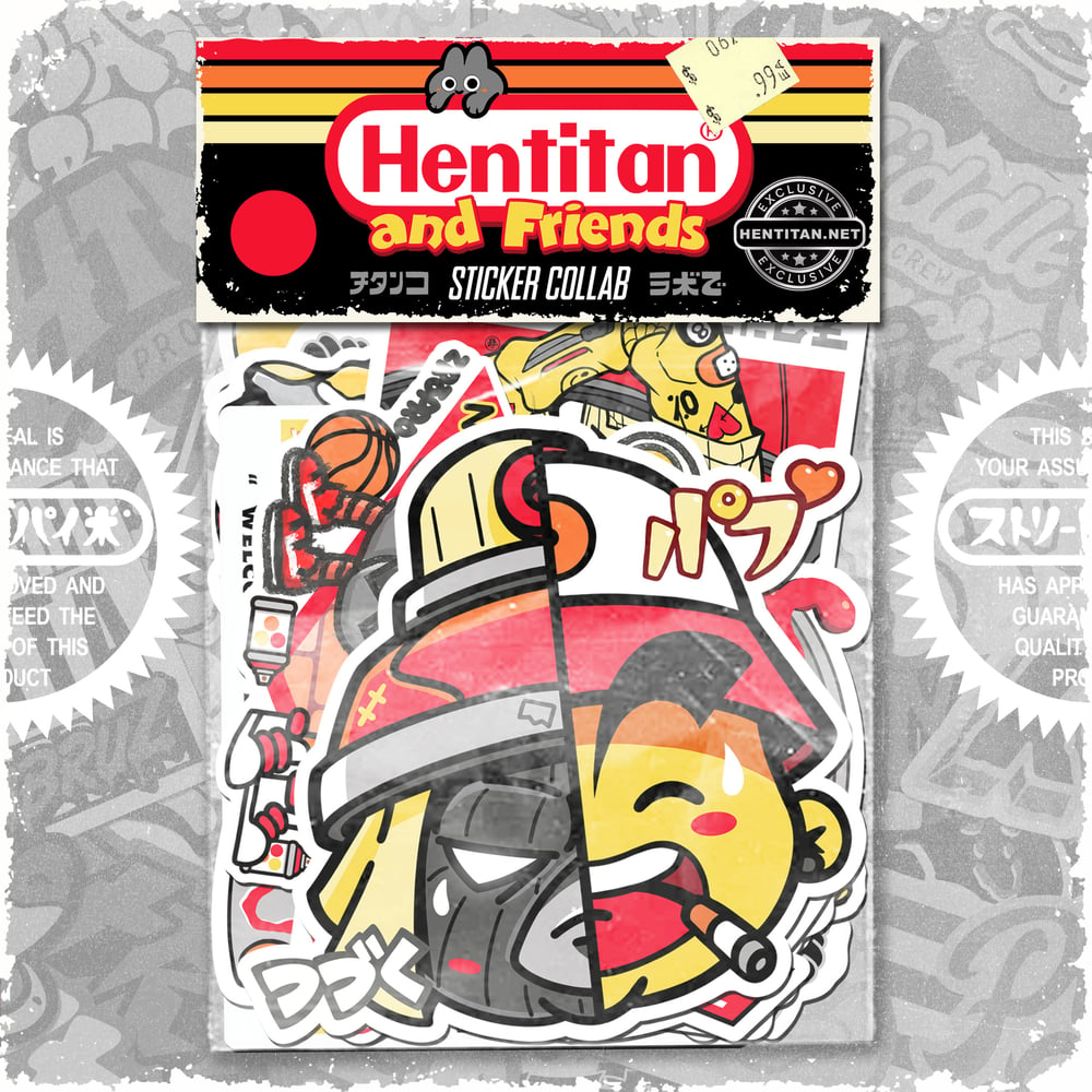 HENTITAN AND FRIENDS - RED STICKER PACK