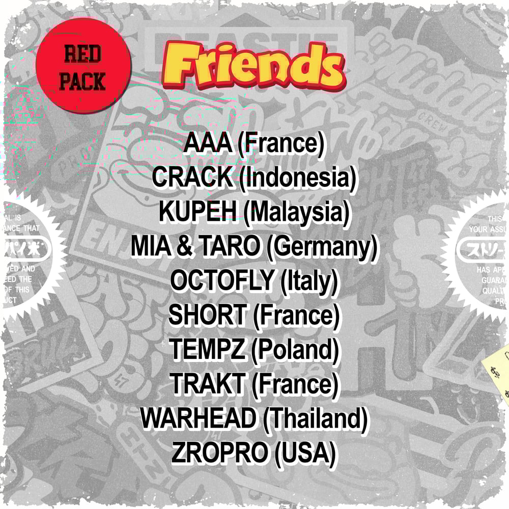 HENTITAN AND FRIENDS - RED STICKER PACK