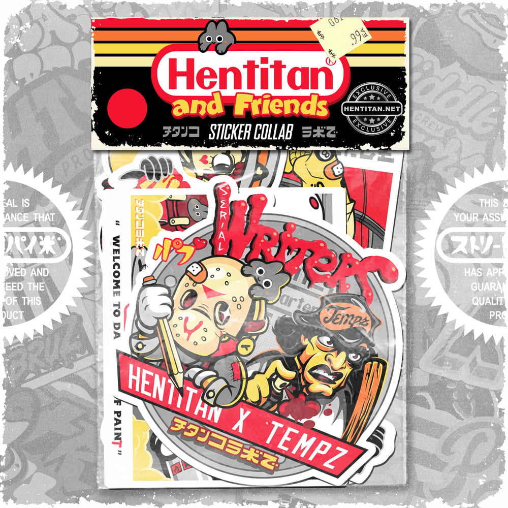 HENTITAN AND FRIENDS - RED STICKER PACK