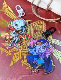 Image 1 of Zelda Villains – 3" Ghirahim & Vaati – Clear Acrylic Keychain (Double-Sided)