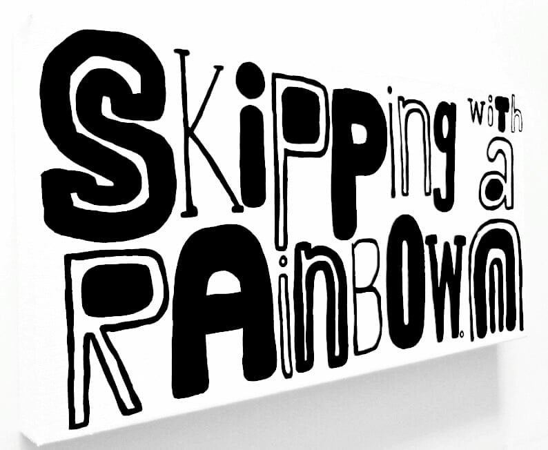 Image of SkiPPiNG WitH a RAiNbOW . - 10" X 20" CANVAS