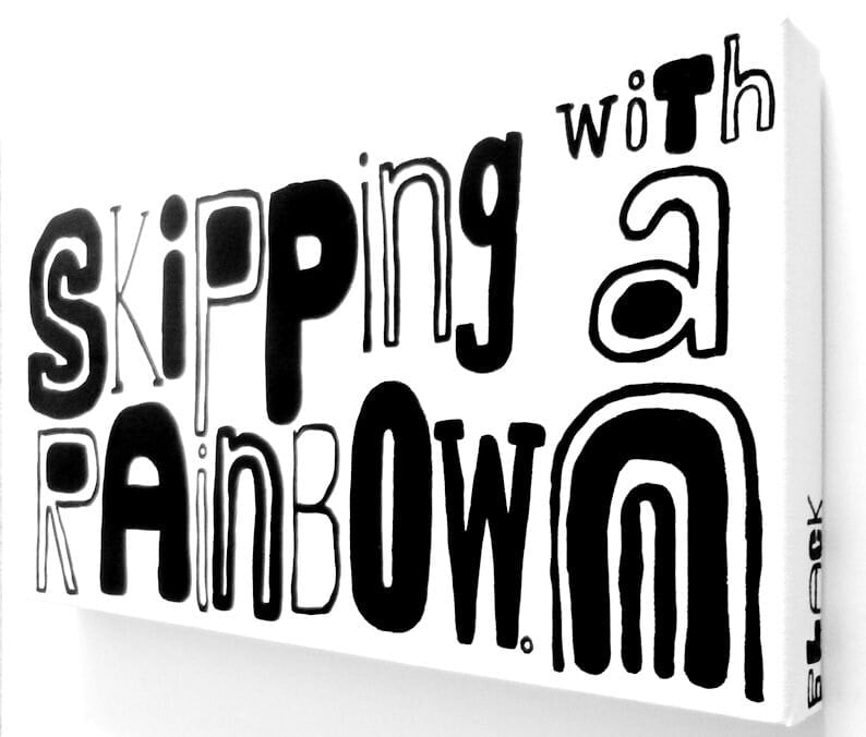 Image of SkiPPiNG WitH a RAiNbOW . - 10" X 20" CANVAS